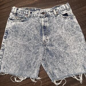 Levi’s Levis Vintage 90s Jean Shorts Jorts Orange Tab Acid Wash 36